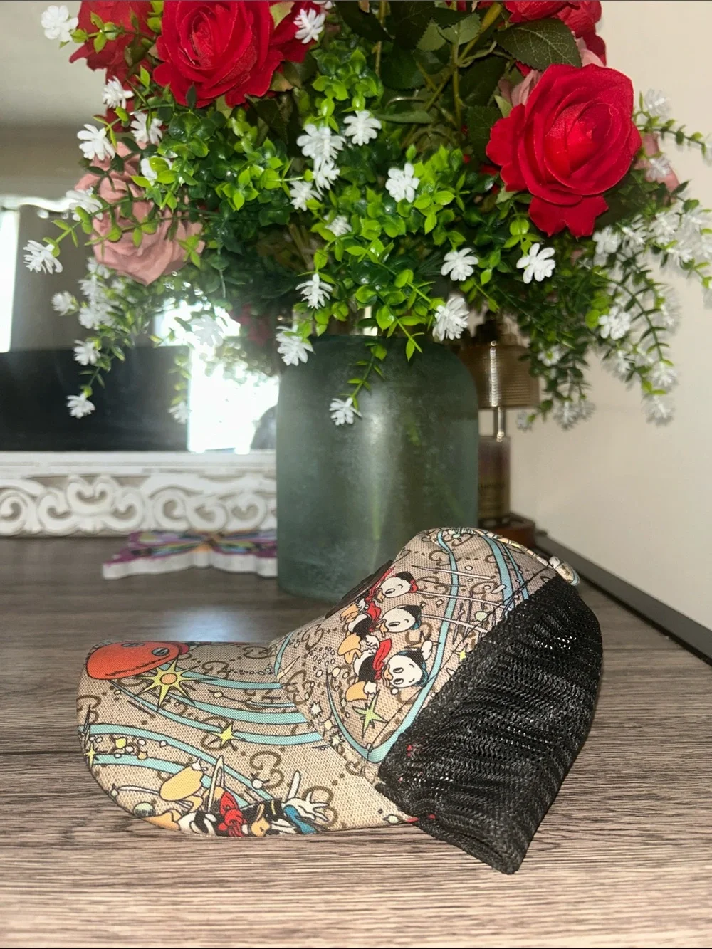 Gucci X Disney limited edition Donald Duck print trucker GG Cap